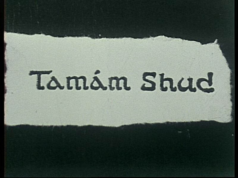 Den mystiska lappen med texten "Tamam Shud"